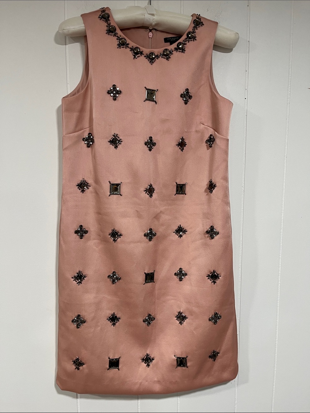 Ann Taylor Blush Pink Embellished Mini Dress 0P